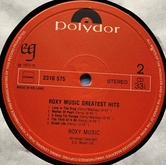 Roxy Music – Greatest Hits 1977 LP is in Nieuwstaat. Hoes zie Foto's