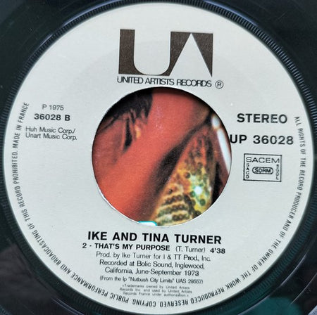 Ike & Tina Turner ‎– Delila's Power (1975) Vinyl, 7", 45 RPM, Stereo.