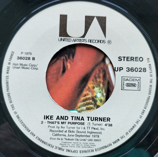 Ike & Tina Turner ‎– Delila's Power (1975) Vinyl, 7", 45 RPM, Stereo.