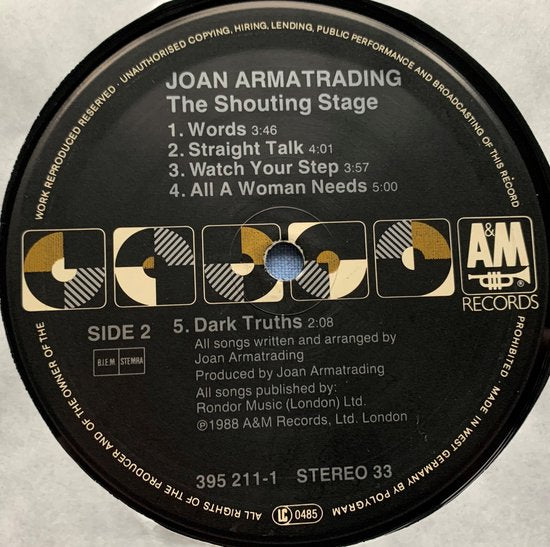 Joan Armatrading – The Shouting Stage 1988 LP is in Nieuwstaat. Hoes zie Foto's