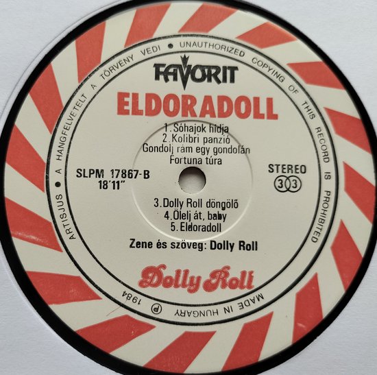 Dolly Roll – Eldoradoll (1984) Hungary LP = als nieuw
