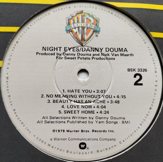 Danny Douma – Night Eyes (1979) - LP = als nieuw