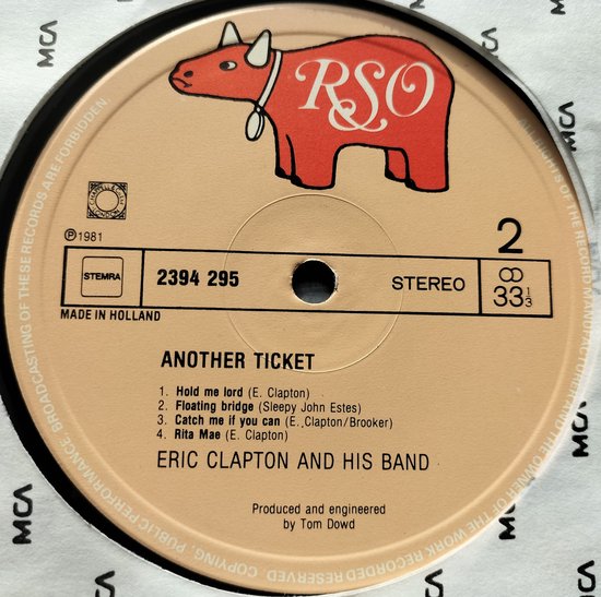 Eric Clapton - Another Ticket (1981) LP