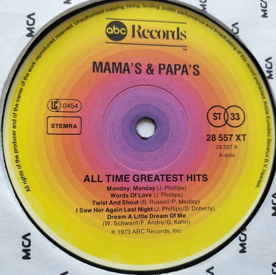 The Mama's & Papa's – All Time Greatest Hits (1977) 2XLP = als nieuw
