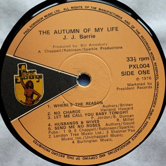 J. J. Barrie ‎– The Autumn Of My Life 1976 LP is in Nieuwstaat. Hoes zie Foto.s