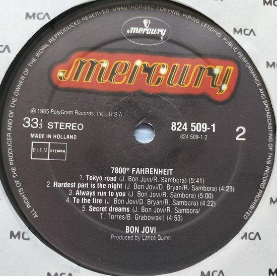 Bon Jovi - 7800° Fahrenheit (1985) LP = als nieuw