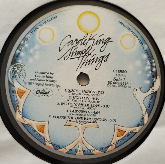 Carole King – Simple Things (1977) LP