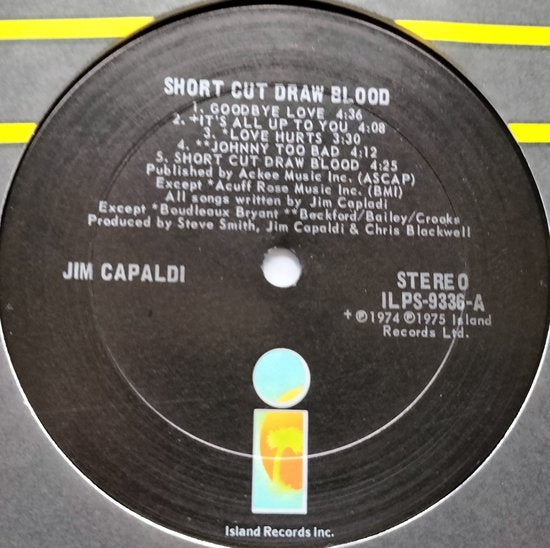Jim Capaldi - Short Cut Draw Blood (1975) LP = als nieuw