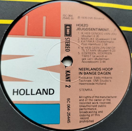 Neerlands Hoop in Bange Dagen - Hoezo Jeugdsentiment?... (1976) LP