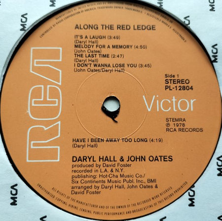 Daryl Hall & John Oates - Along the Red Ledge (1978) LP = als nieuw