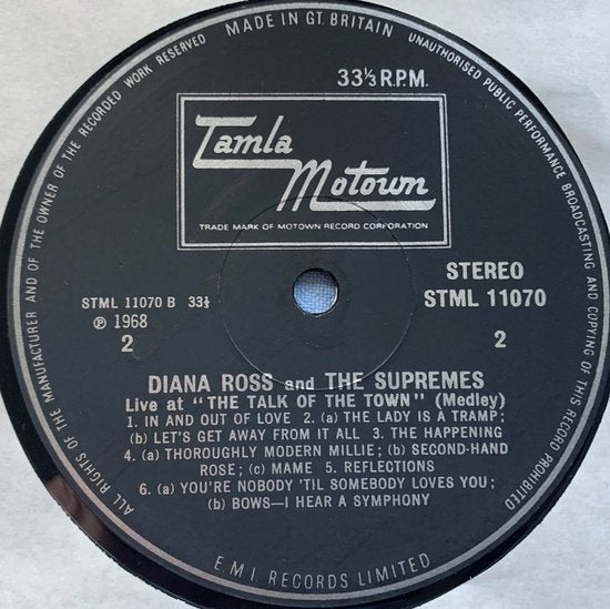 Diana Ross and The Supremes - Live at London's Talk of the Town (1968) LP