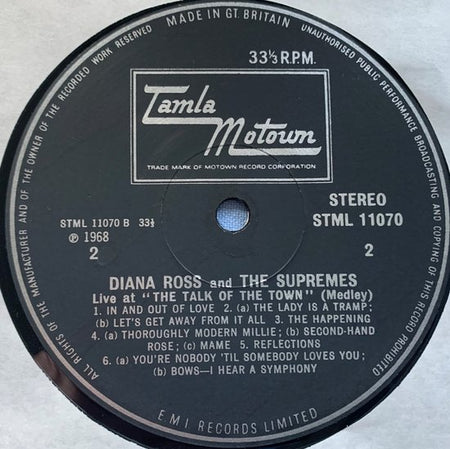 Diana Ross and The Supremes - Live at London's Talk of the Town (1968) LP