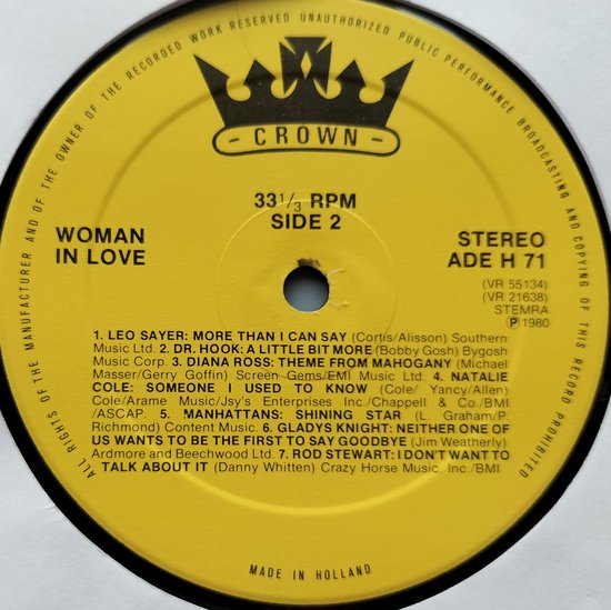 Woman In Love 2XLP