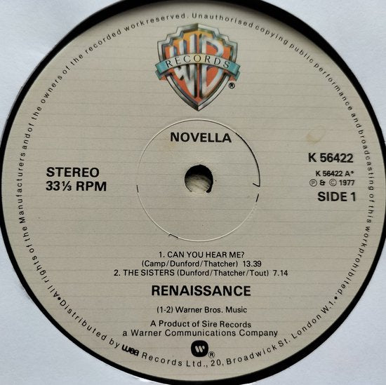 Renaissance - Novella (1977) LP = als nieuw