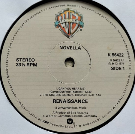Renaissance - Novella (1977) LP = als nieuw