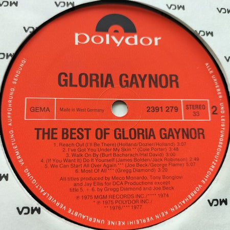 Gloria Gaynor - The Best Of (1977) LP