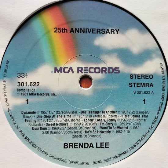 Brenda Lee – 25th Anniversary (1981) 2X LP