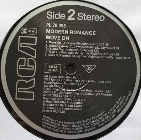 Modern Romance - Burn It! (1985) LP
