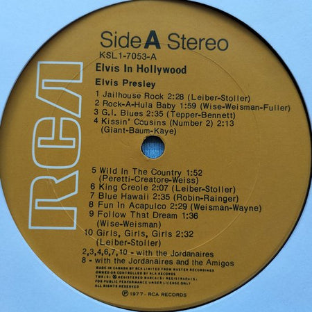 Elvis Presley – Elvis In Hollywood (1977) LP = als nieuw