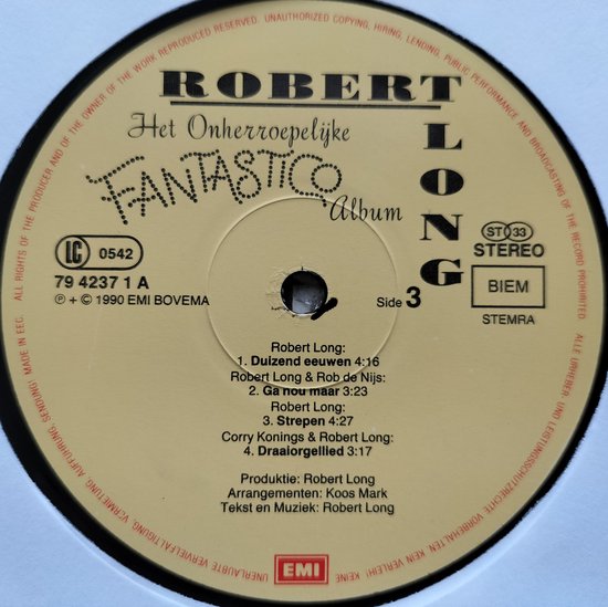Robert Long – Het Onherroepelijke Fantastico Album LP (collect item)