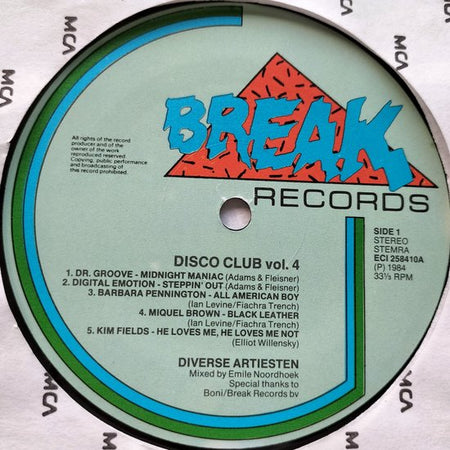 Disco Club Volume 4 (1984) LP