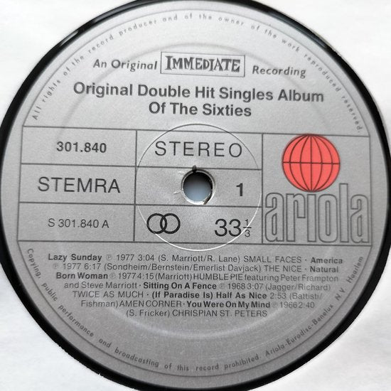 Original Double Hit Singles Album Of The Sixties ( 2 LP)