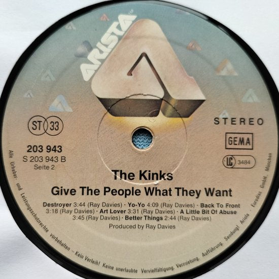 The Kinks - Give the People What They Want (1981) LP = in Nieuwstaat
