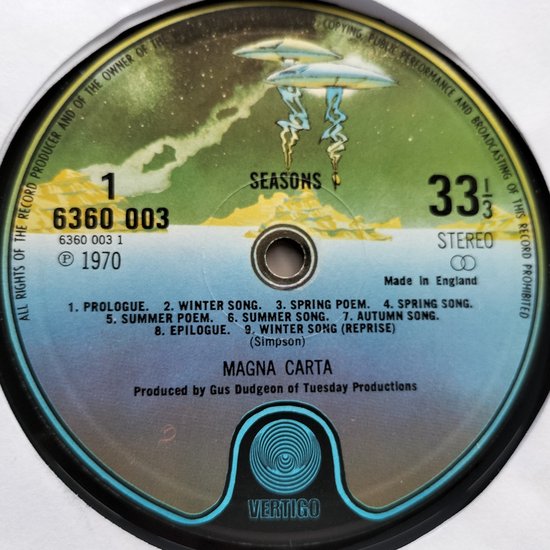 Magna Carta - Seasons (1970) LP = als nieuw
