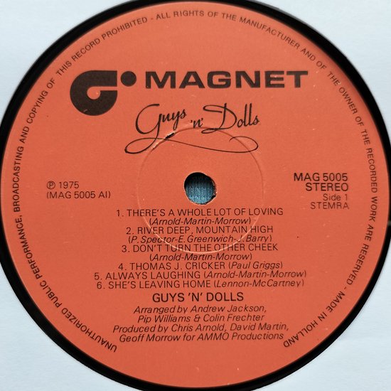 Guys 'n Dolls – There's A Whole Lot Of Loving ( 1975) Lp = in Nieuwstaat
