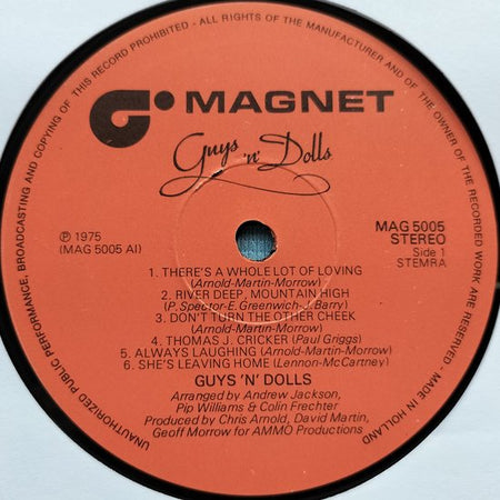 Guys 'n Dolls – There's A Whole Lot Of Loving ( 1975) Lp = in Nieuwstaat