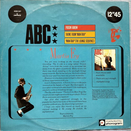 ABC – Poison Arrow (1982) LP 12", 45 RPM, EP (Soft Cover)