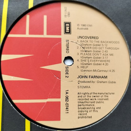 John Farnham - Uncovered (1980) LP