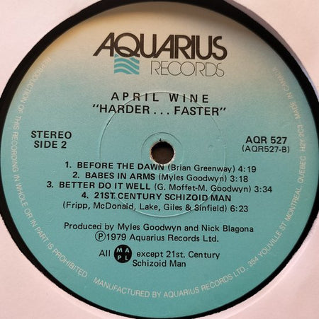 April Wine – Harder.....Faster (1979) LP