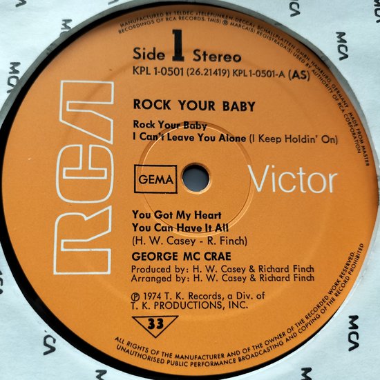 George McCrae - Rock Your Baby (1974) LP