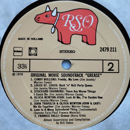 Grease (The Original Soundtrack From The Motion Picture) 1978 2XLP = in Nieuwstaat
