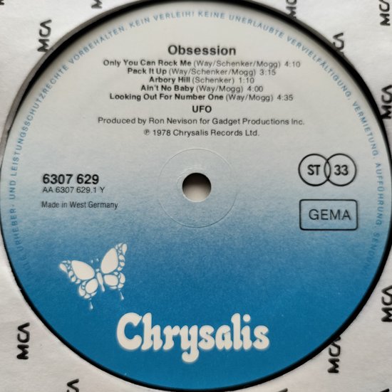 UFO - Obsession (1978)) LP= als nieuw