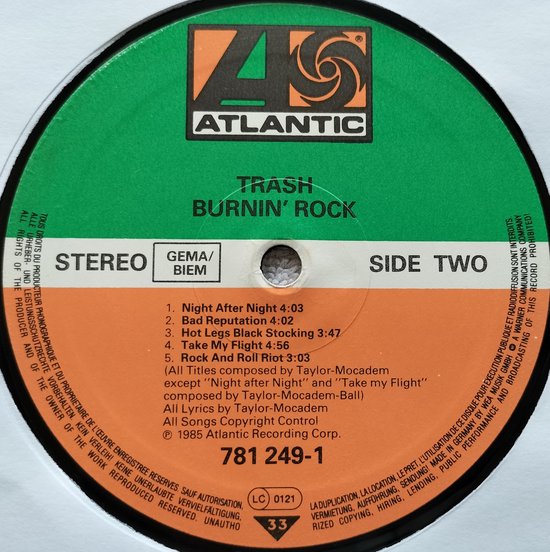 Trash - Burnin' Rock (1985) LP