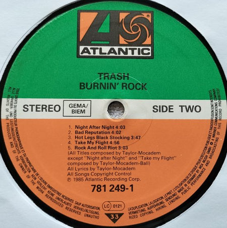 Trash - Burnin' Rock (1985) LP