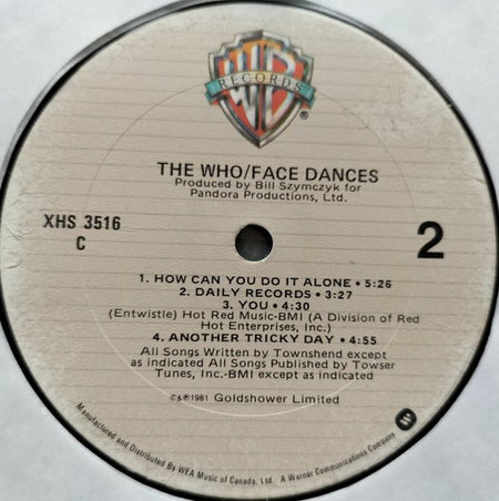 The Who - Face Dances (1981) LP