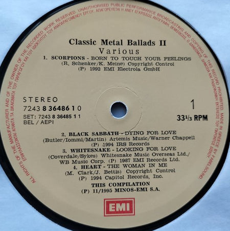 Classic Metal Ballads II (1995) 3xLP