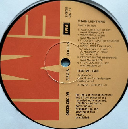 Don McLean - Chain Lightning (1978) LP
