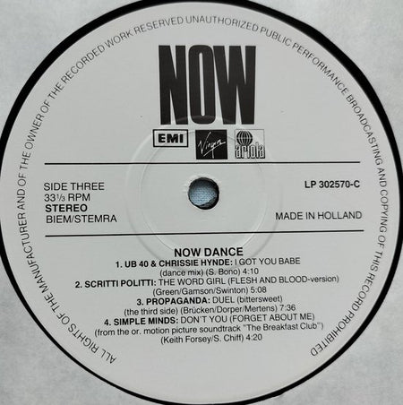 Now Dance  (1986) 2XLP = in Nieuwstaat