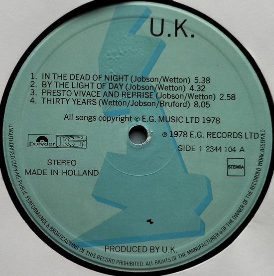 U.K. - U.K. (1978) LP = als nieuw