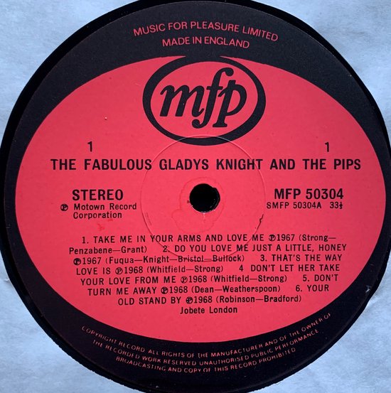 The Fabulous Gladys Knight & The Pips 1976 LP is in Nieuwstaat