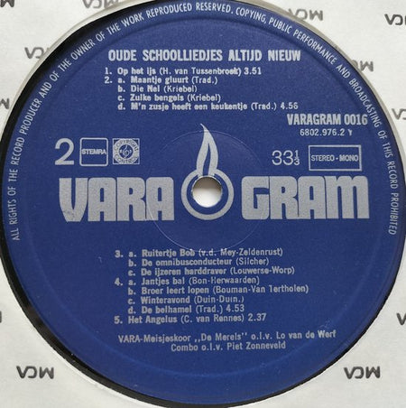 Various - Oude Schoolliedjes Altijd Nieuw (1972) LP