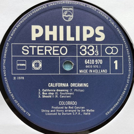 Colorado ‎– California Dreaming (1978)  LP = in Nieuwstaat