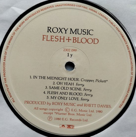 Roxy Music - Flesh + Blood (1980) LP