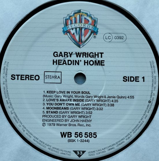 Gary Wright - Headin' Home (1979) LP = als nieuw