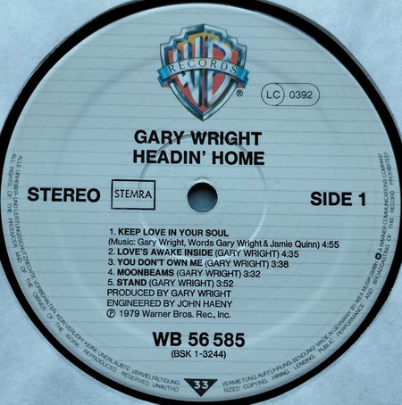 Gary Wright - Headin' Home (1979) LP = als nieuw