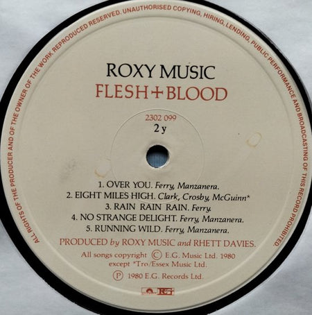 Roxy Music - Flesh + Blood (1980) LP